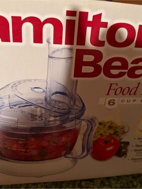 Hamilton Beach Clear Food Processor with Red Accents